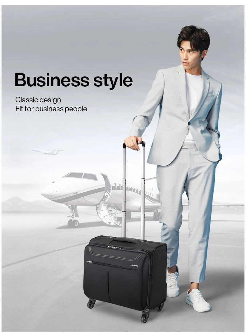 Hanke Men Business Travel Luggage Women Carry On Suitcase Spinner Wheels Rolling Bag 16 18 Inch