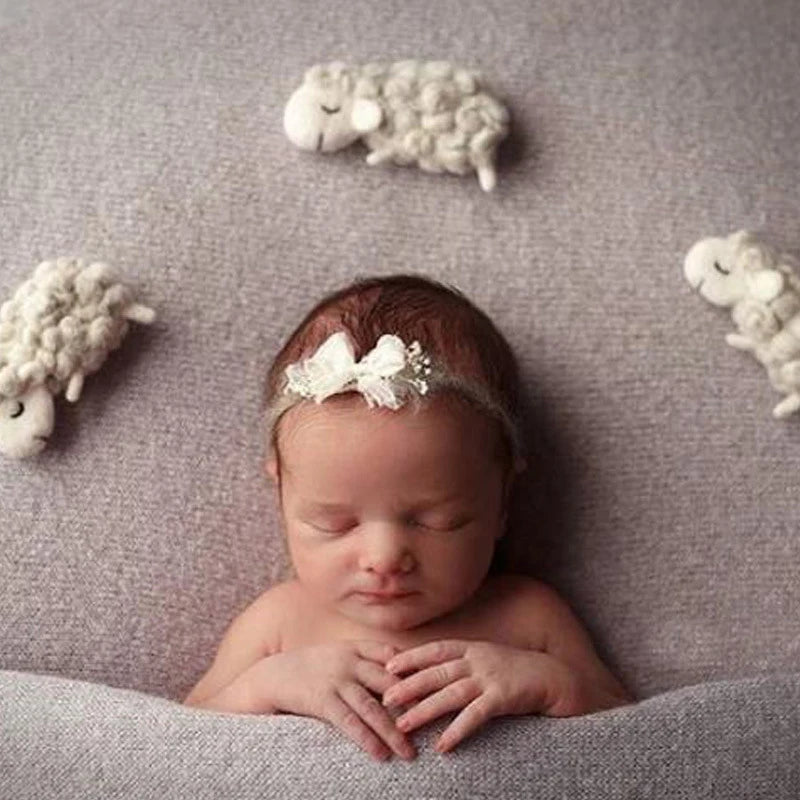 Newborn Baby Photography Props Creative Handmade Wool Mini Sheep for Studio Shooting Accessories Fotografia