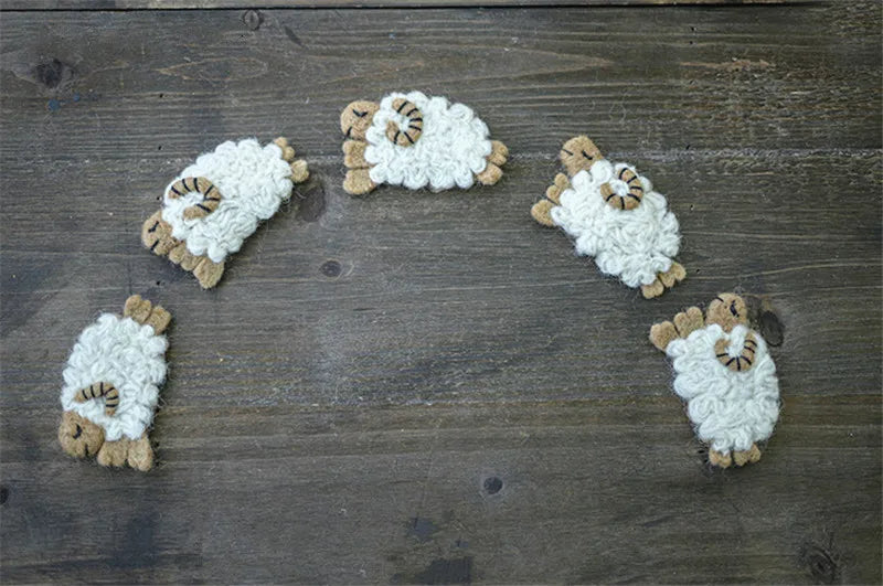 Newborn Baby Photography Props Creative Handmade Wool Mini Sheep for Studio Shooting Accessories Fotografia