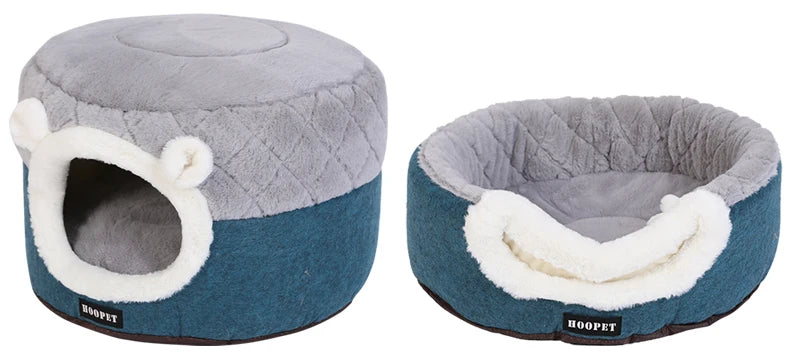 HOOPET Cat Bed House Soft Plush Kennel Puppy Cushion Small Dogs Cats Nest Winter Warm Sleeping Pet Dog Bed Pet Mat Supplies