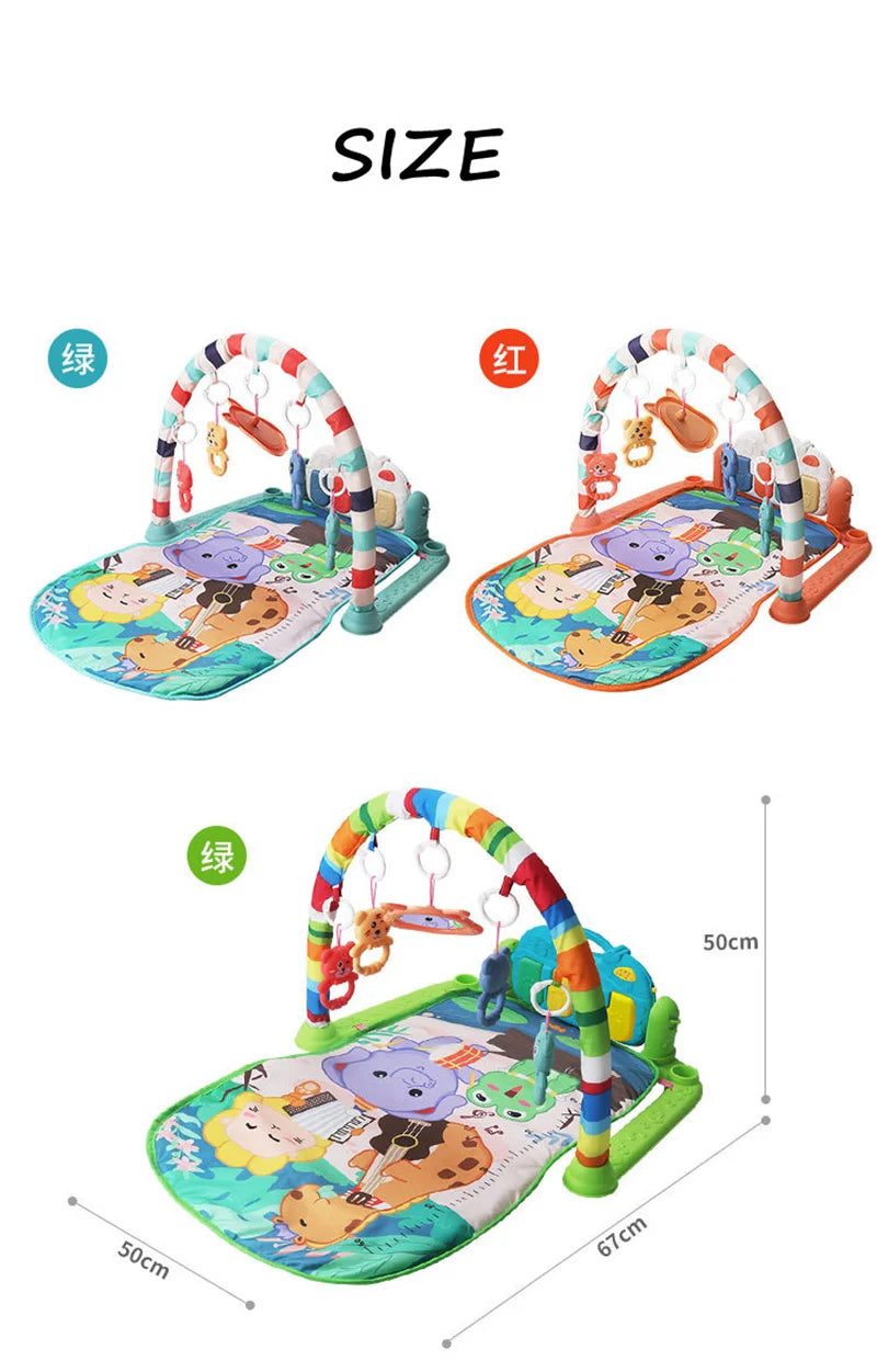 Baby Activity Gym Music Rack Play Mat Kid Rug Puzzle Carpet Piano Keyboard Infant Playmat Crawling Game Pad Baby Toy Gift