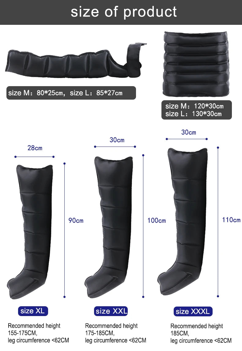 Fengmore 8 Cavity Air Compression Massager Leg Foot Boots For Circulation Air Wave Massager Leg Body Pressure Therapy System