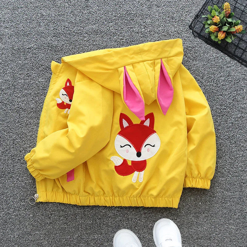 Fashion Dogs Baby Boys Jackets Casual Hooded Zipper Kids Windbreaker Coat Cartoon Boys Outerwear 1 2 3 4 5 6 Years Kids Clothes