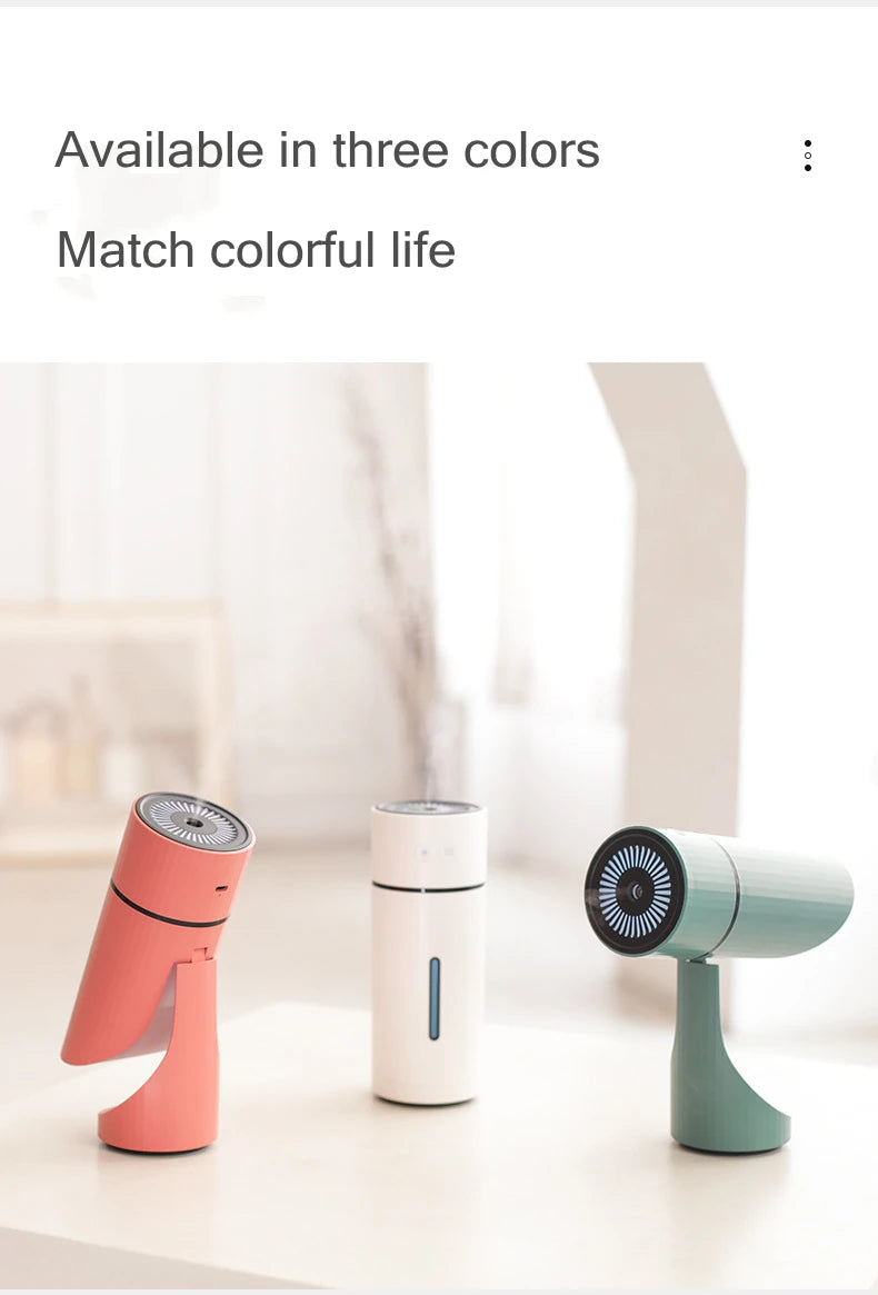 260ML Wireless Air Humidifier USB Aromatherapy Diffuser 1000mAh Rechargeable Battery Ultrasonic Cool Mist Maker Quiet Fogger