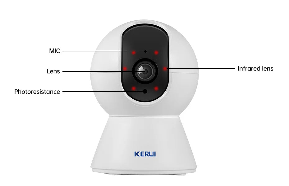 KERUI Mini Indoor Wireless 5MP Tuya Smart WiFi IP Camera Home Security CCTV Surveillance Camera With Auto Tracking Onvif