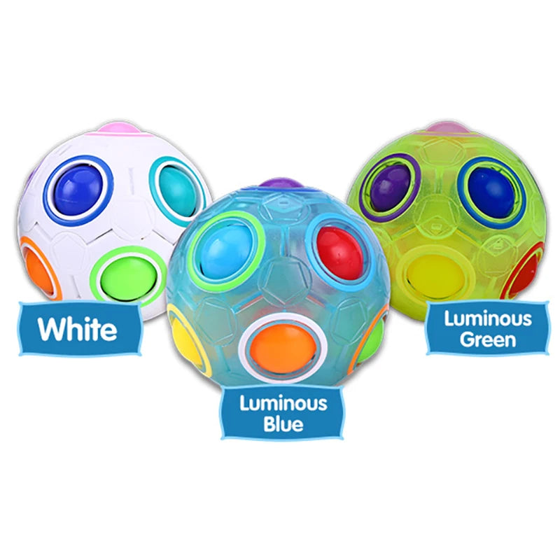 Rainbow Ball Puzzle Magic Cube Fidget Toy Football Luminous 3D Brain Teasers Anti Stress Relief Educational Game for Kid Adult