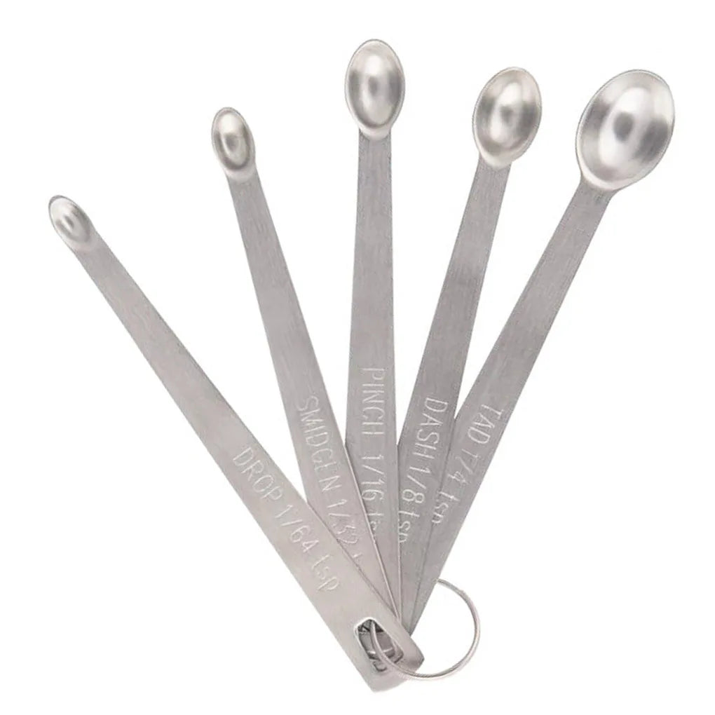 5pcs/Set Small Measuring Spoon Stainless Steel Coffee Measuring Spoons Tea Seasoning Multiple Size Measuring Spoon Kitchen Tools