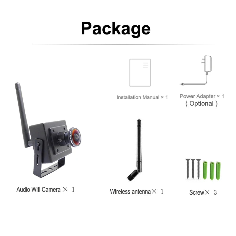 5MP Wifi Mini Panorama Camera Ip 1080P HD 1.7mm Fisheye Lens CCTV Security Surveillance Net Wireless Audio Micro Onvif Small Cam