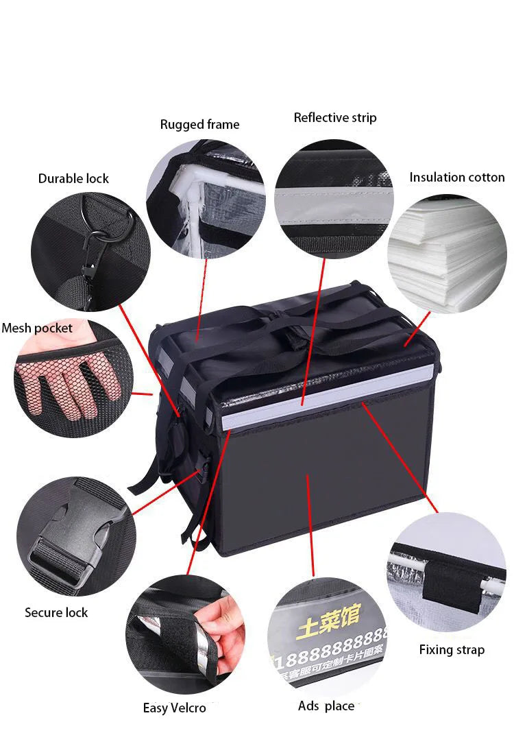 30L Extra Large Cooler Bag Car Ice Pack Insulated Thermal Lunch Pizza Bag Fresh Food delivery Container Refrigerator Bag
