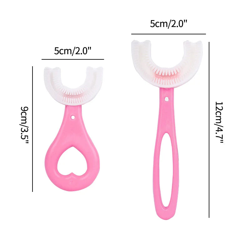 Baby Toothbrush Children 360 Degree U-shaped Child Toothbrush Kids Teeth Oral Care Soft Silicone Baby Brush Teethers Cleaning