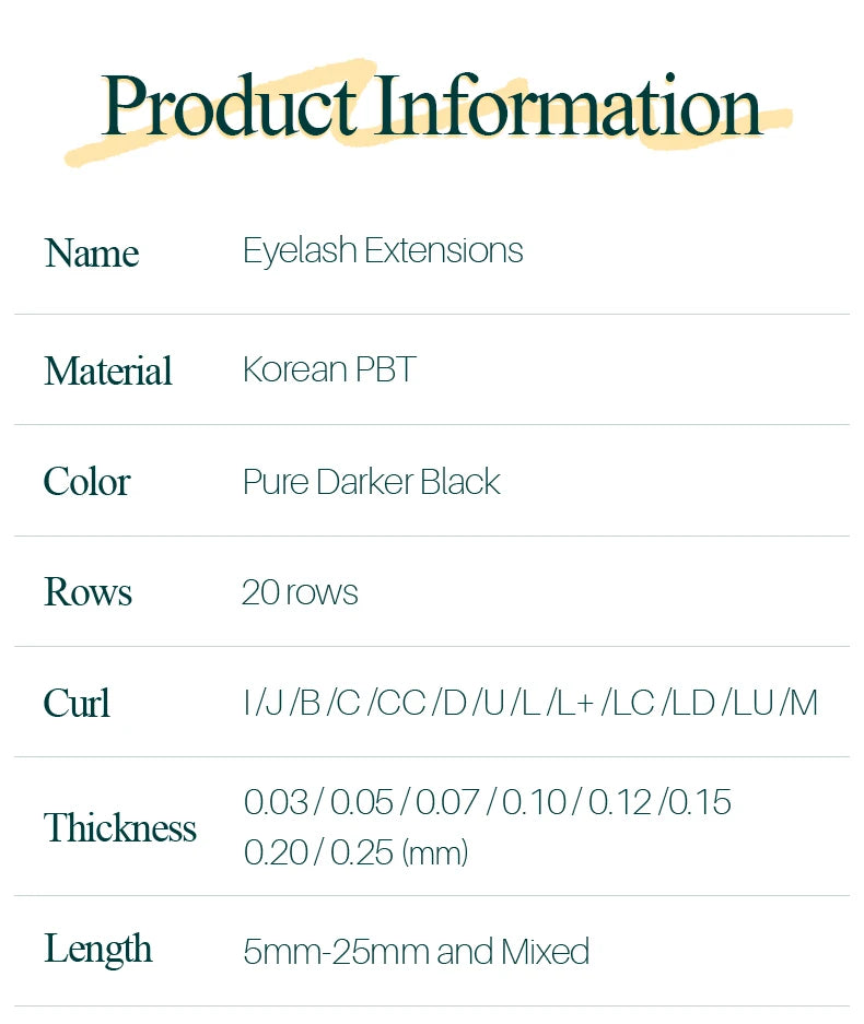 H&L SINCE 1990 20Rows Individual Eyelash Extensions Lashes Maquiagem Cilios for  Soft Natural Faux Mink Eyelashes for