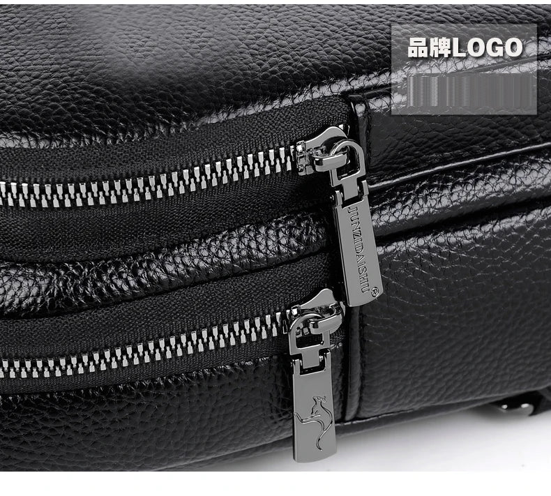 Men's Chest Pack Crossbody Bag Luxury Design Durable PU Leather Handbag Chest Bag Vintage Leisure Men's Handbag Shoulder Bag