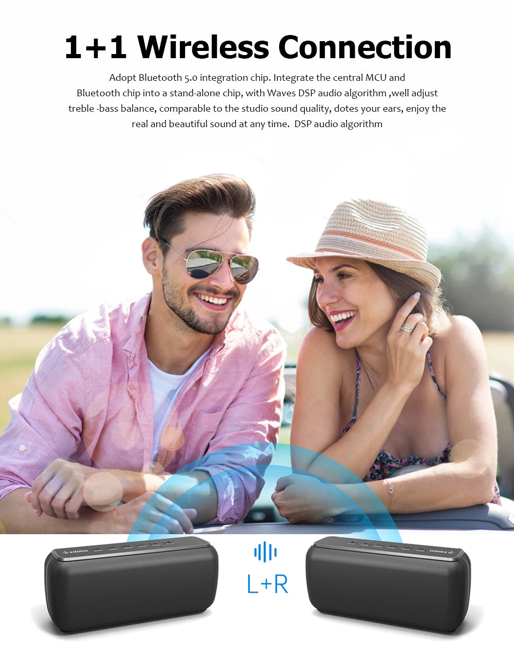60W Xdobo X8II Bluetooth Speaker TWS Wireless Portable Subwoofer Waterproof 6600mAh Powerful Bass AUX FM Outdoor Fun Camping
