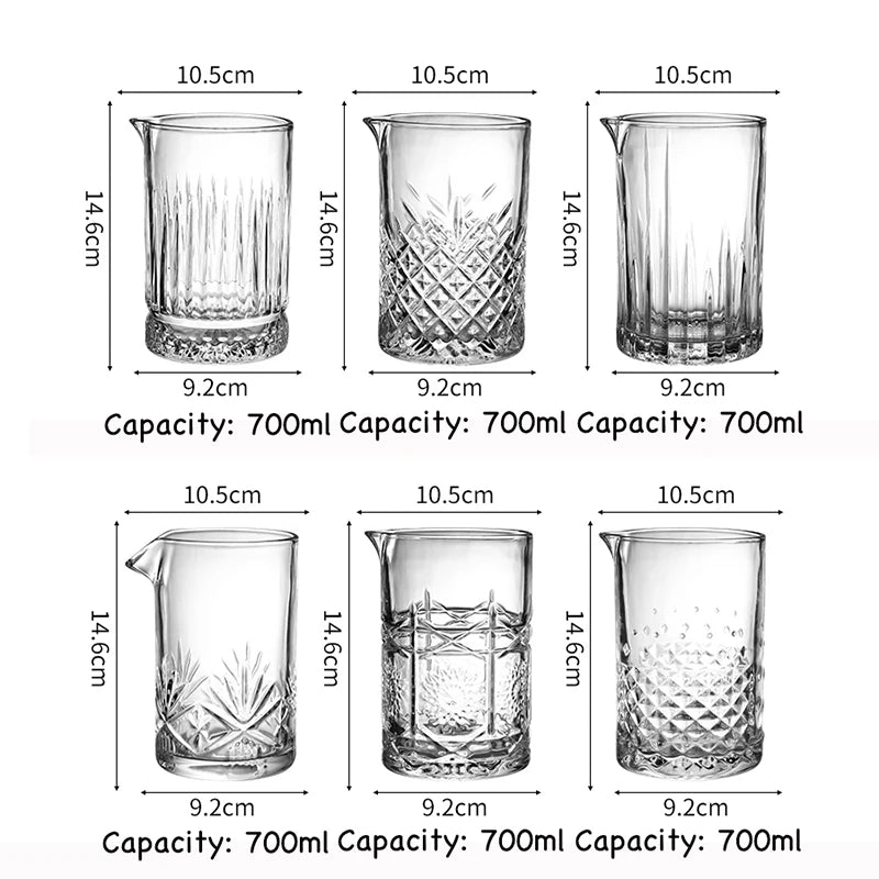 Cocktail Mixing Glass bartender Beaker Cocktail Stirring Glass with Thick Weighted Bottom Professional Bar Beaker Mixing Glass