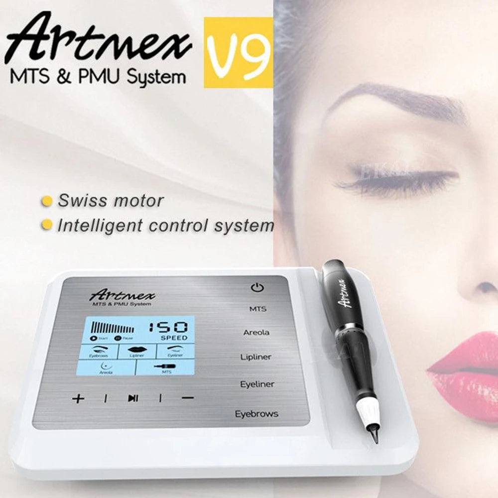Swiss Motor Artmex V9 Semi Permanent Makeup Beauty Machine Dr Pen Dermapen Micro Needle MTS PMU Lip Liner Tattoo Kits Micro Pen