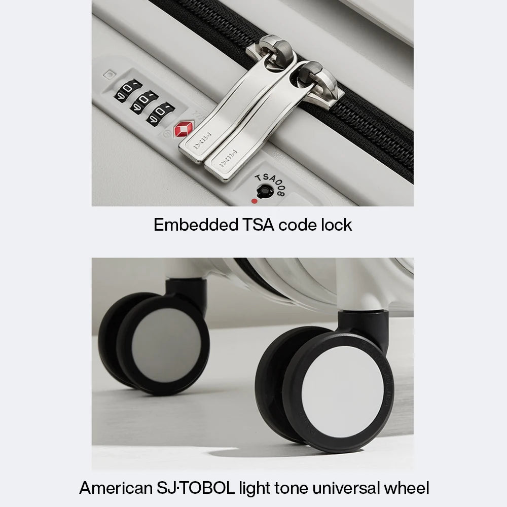 Mixi Wide Handle Travel Luggage Suitcase Rolling Spinner Wheels Hardside PC TSA Lock 20 24 Inch Unisex