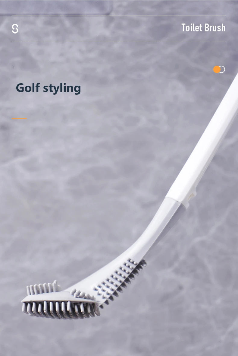 Silicone Golf Shape Toilet Brush with Holder Set  Toilet Cleaner Brush Wall Mounted Toilet Brush and Drying Holder for Bathroom