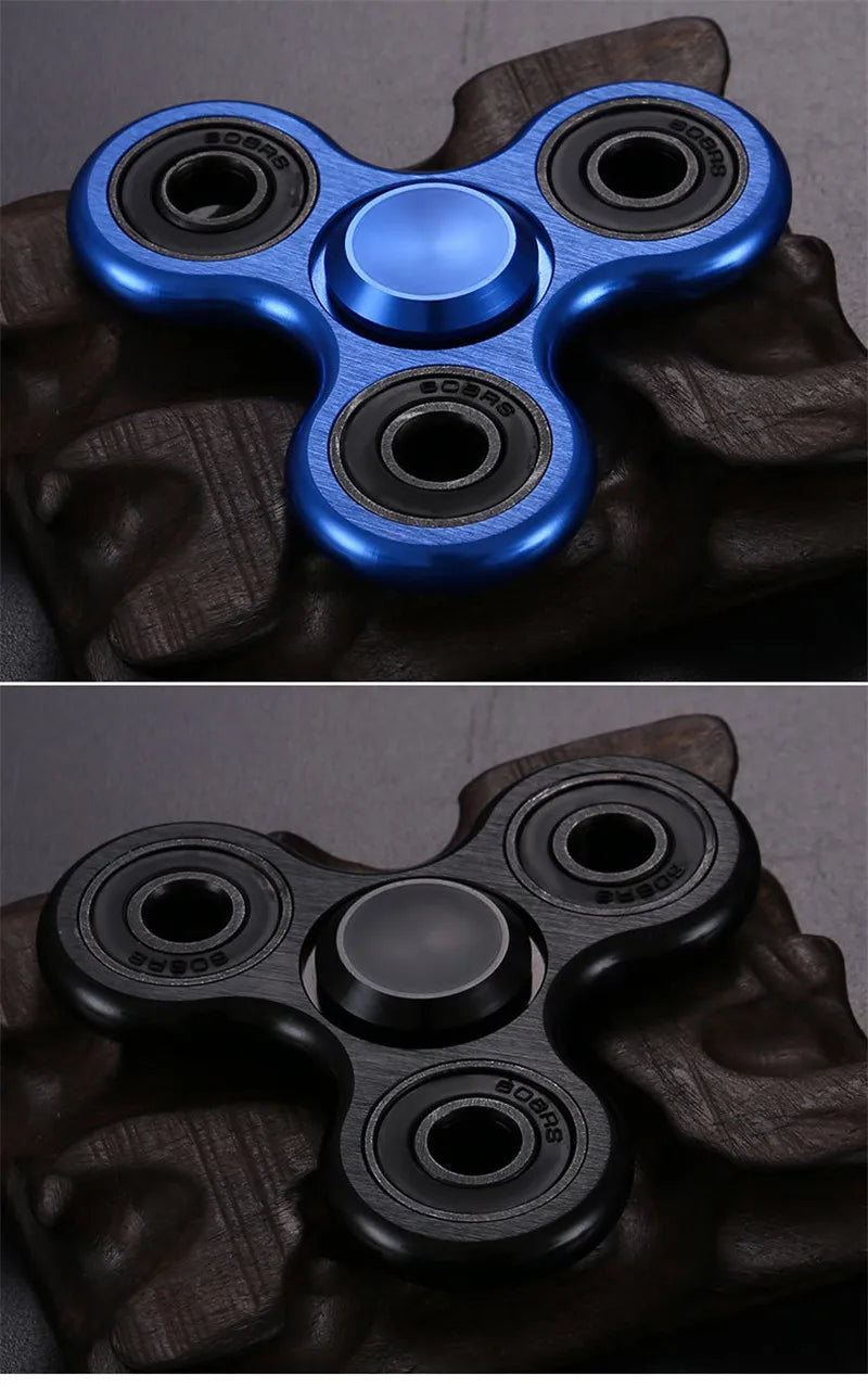 Aluminum Alloy Plating Fidget Spinner Metal Alloy R188 Mute Bearing Drawing Process Hand Spinner Stress Relief Adult Kids Toys