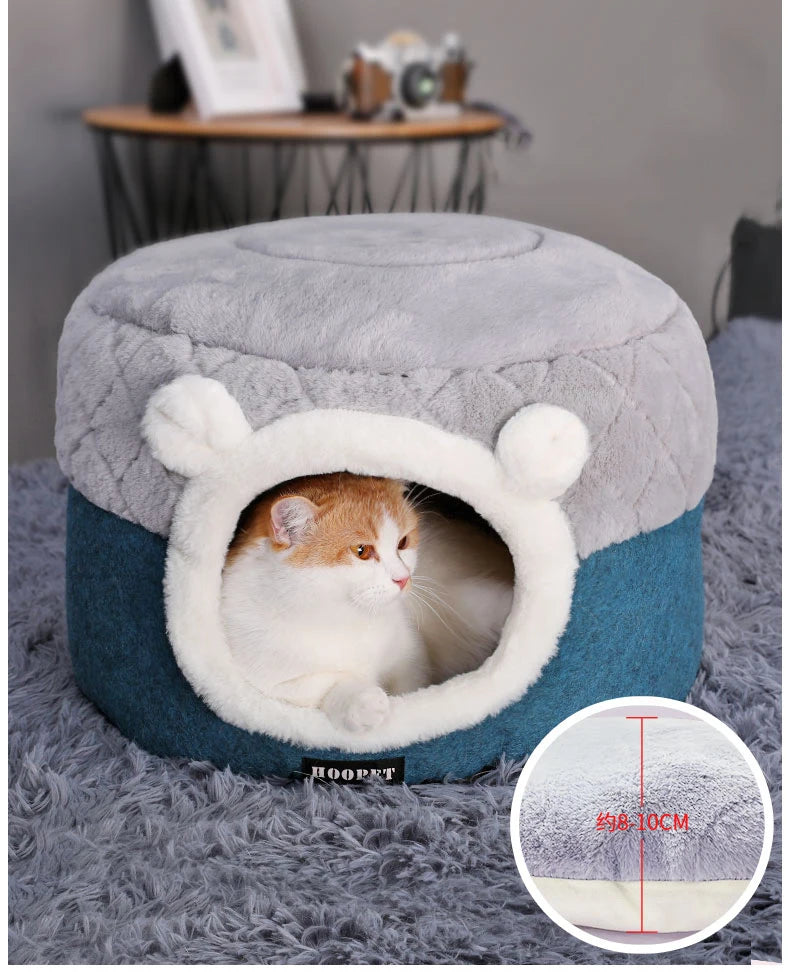 HOOPET Cat Bed House Soft Plush Kennel Puppy Cushion Small Dogs Cats Nest Winter Warm Sleeping Pet Dog Bed Pet Mat Supplies