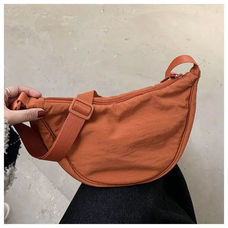 Simple Design Women's Messenger Bag Fashion Ladies Nylon Hobos Small Shoulder Bags Vintage Female Girls Purse Cloth Handbags