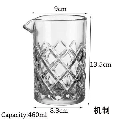 Cocktail Mixing Glass bartender Beaker Cocktail Stirring Glass with Thick Weighted Bottom Professional Bar Beaker Mixing Glass