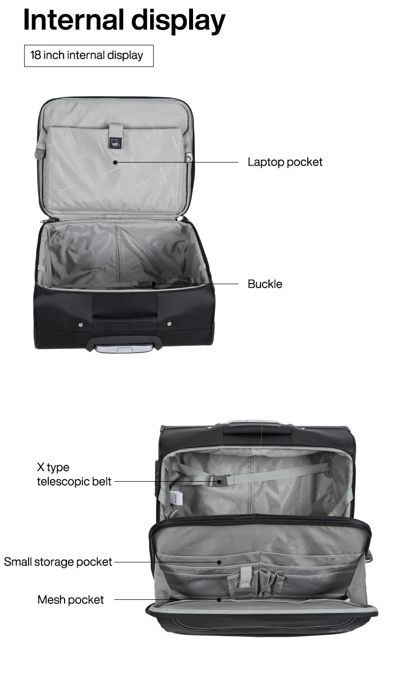 Hanke Men Business Travel Luggage Women Carry On Suitcase Spinner Wheels Rolling Bag 16 18 Inch