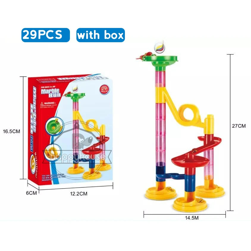 Marble Run Race Track Building Blocks Kids 3D Maze Ball Roll Toy DIY Marble Run Race Coaster Set 80/105/109/133pc Christmas Gift