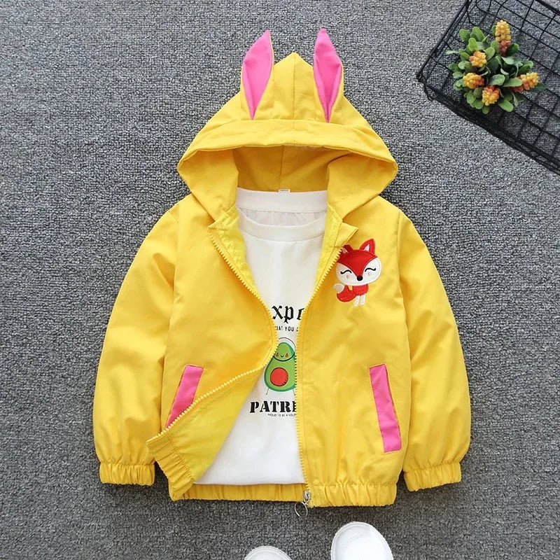Fashion Dogs Baby Boys Jackets Casual Hooded Zipper Kids Windbreaker Coat Cartoon Boys Outerwear 1 2 3 4 5 6 Years Kids Clothes