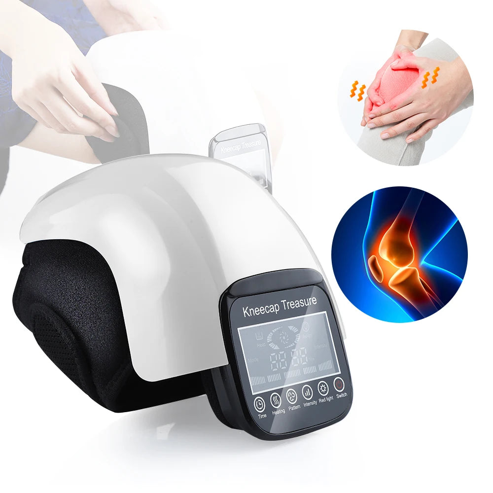 Smart Hot Compress Knee Relaxing Massager Knee Cap Treasure Laser Infrared Elbow Shoulder Massager Relive Joint Pain Stiffness