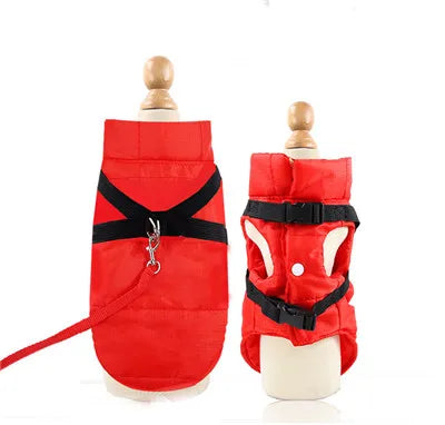 Warm Padded Vest for Dogs Red Black Dog Clothes Winter Apparels Puppy Coat Harness Jacket Waterproof Pet Clothing Costume XS-XXL
