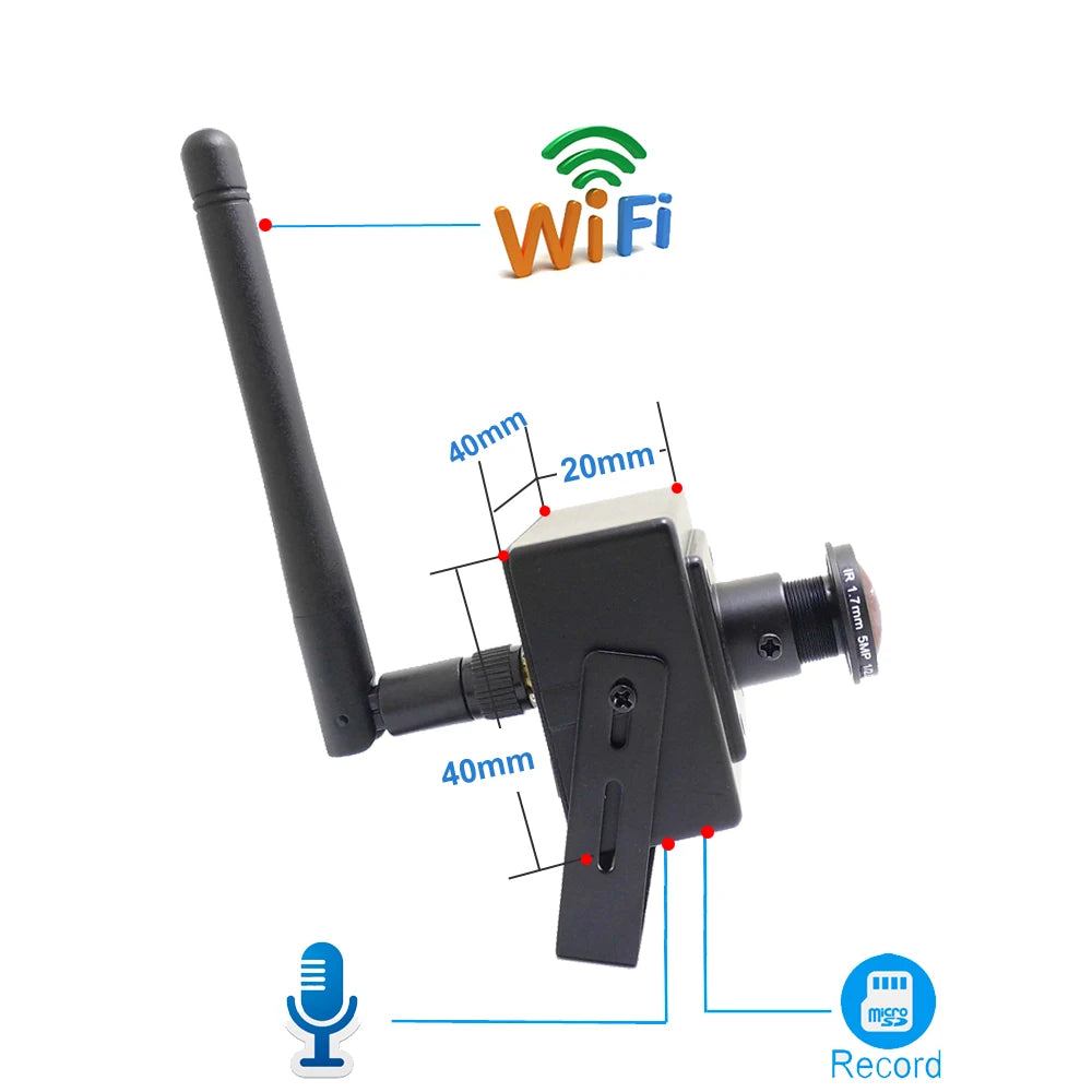 5MP Wifi Mini Panorama Camera Ip 1080P HD 1.7mm Fisheye Lens CCTV Security Surveillance Net Wireless Audio Micro Onvif Small Cam