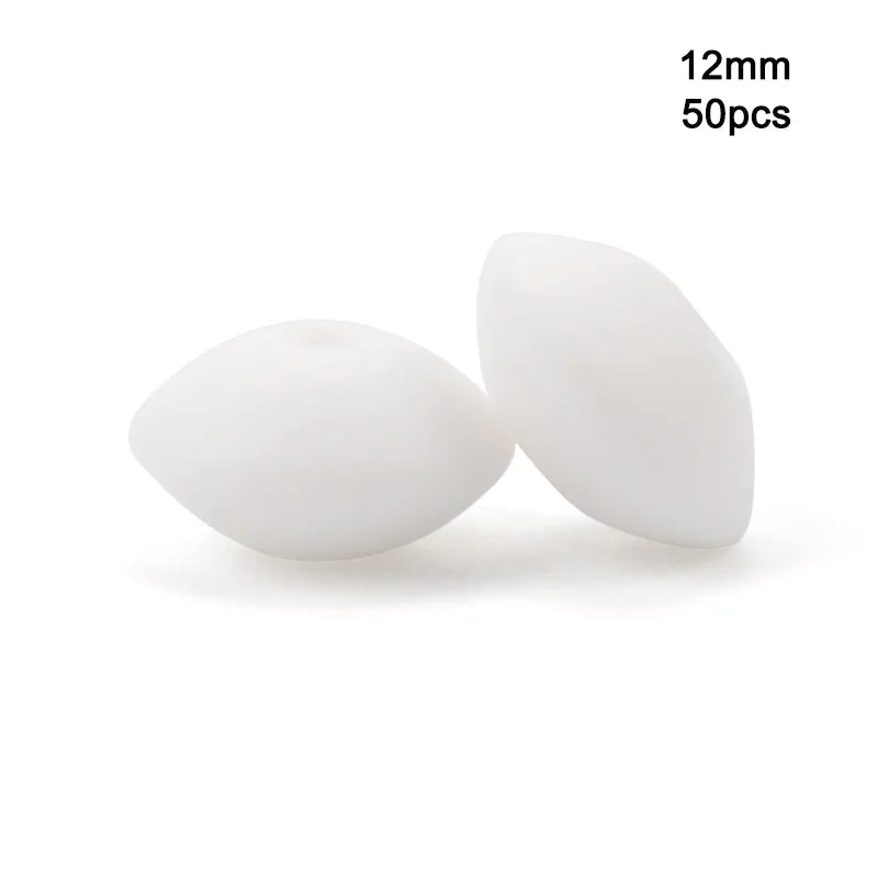 LOFCA 50pcs 12mm Silicone Lentil Beads Baby Teething Beads BPA-Free Food Grade Making Baby Oral Care Pacifier Chain  Accessorise