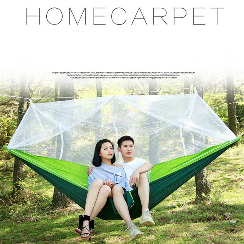 Camping Hammock with Mosquito Net&Rainfly Tent Tarp & Tree Straps,Portable Nylon Hammock Tent for Camping Hiking Backyard Travel