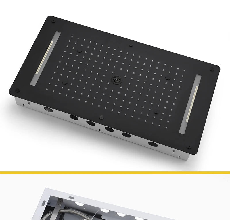 Bathroom Ceiling Concealed 700x380mm Shower Head Panel Set Constant Temperature Valve Mixer Handheld Shower