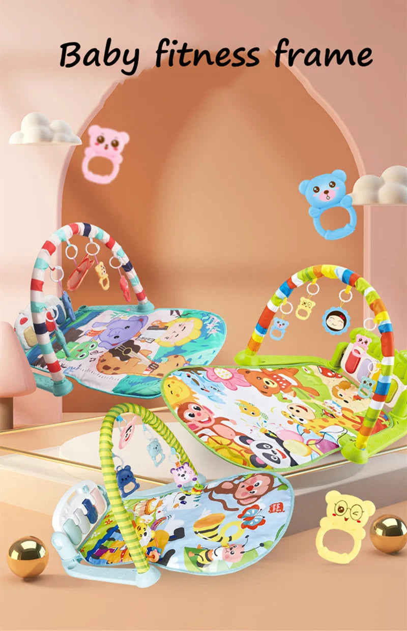 Baby Activity Gym Music Rack Play Mat Kid Rug Puzzle Carpet Piano Keyboard Infant Playmat Crawling Game Pad Baby Toy Gift
