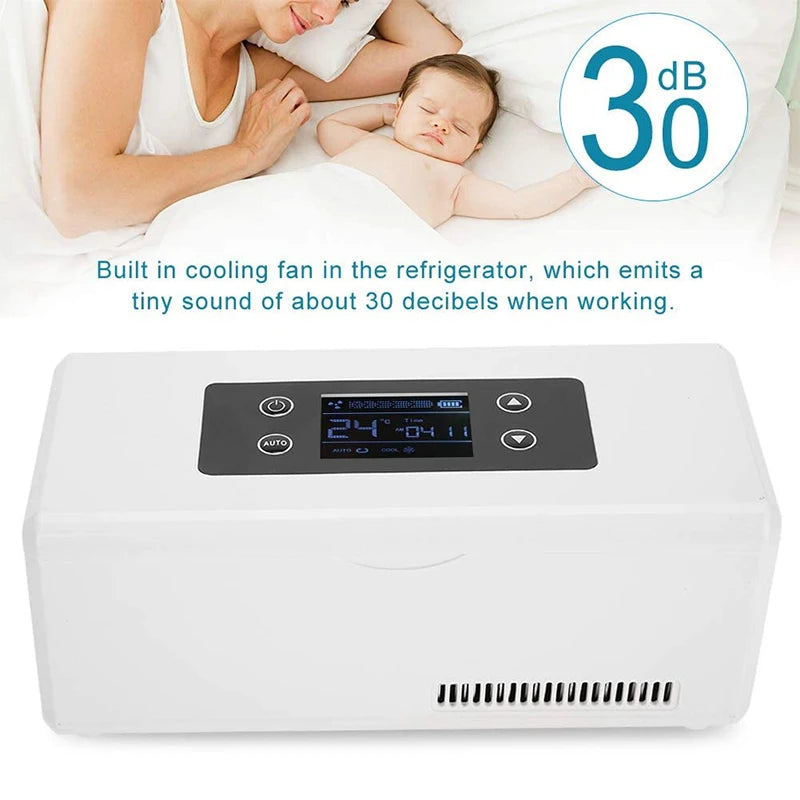 Rechargeable Mini Insulin Cooler Refrigerator Case Insulated Box Reefer Car Constant Temp 2-8℃ Organizer Storage for Travel