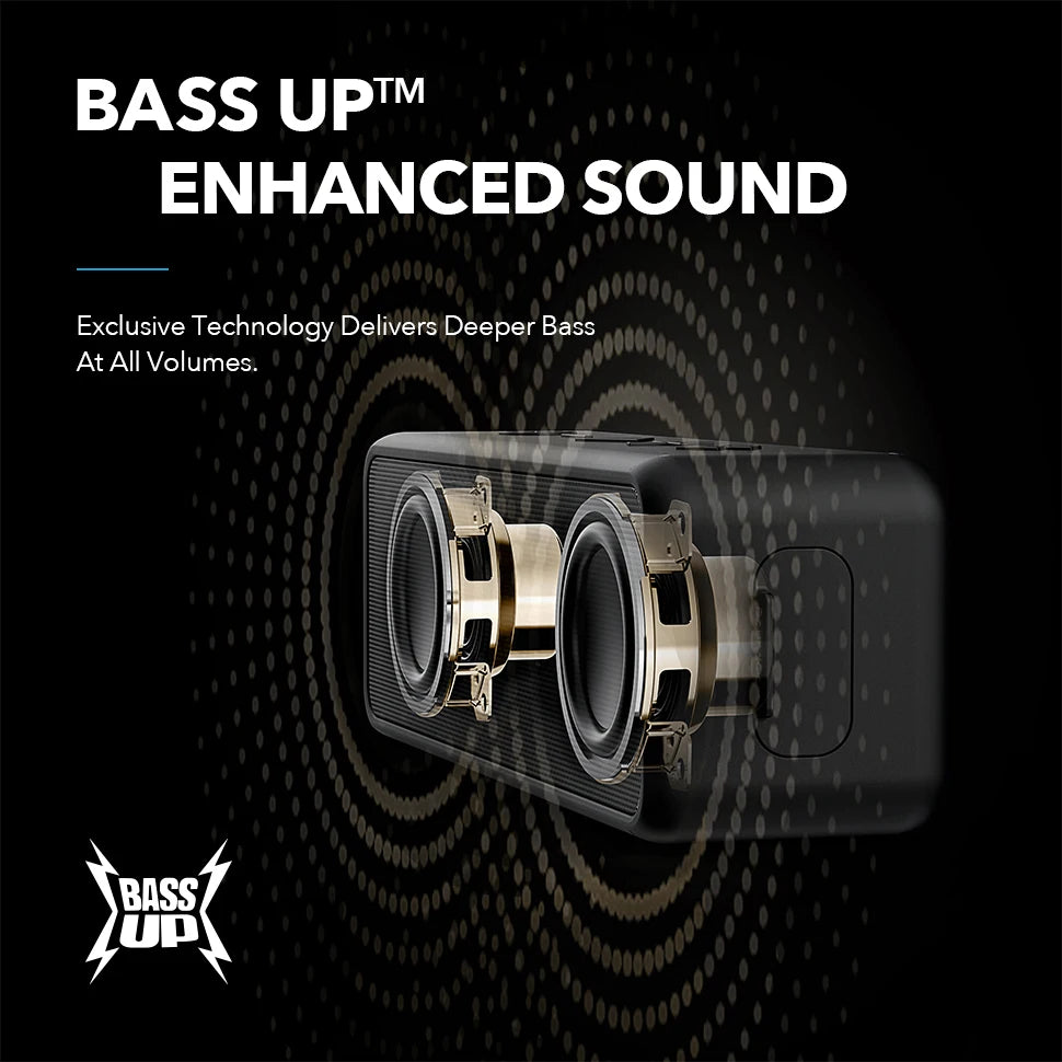 Anker Soundcore 2 Portable Wireless Bluetooth Speaker Better Bass 24-Hour Playtime 66ft Bluetooth Range IPX7 Water Resistance