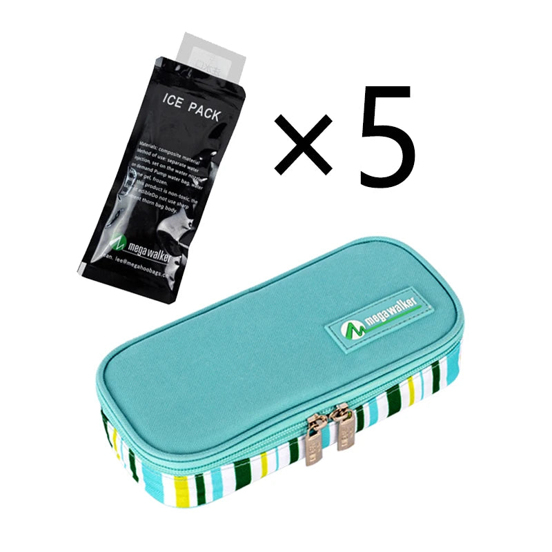 MegaWalke Insulin Cooler Bag Portable Insulated Diabetic Insulin Travel Case Cooler Box Bolsa Termica  Aluminum Foil ice bag