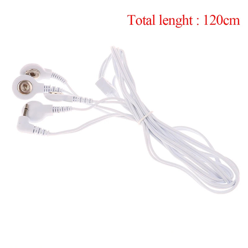 2/4Button Electrotherapy Electrode Lead Electric Shock Wires Cable For Ten Massager Connection Cable Massage & Relaxation