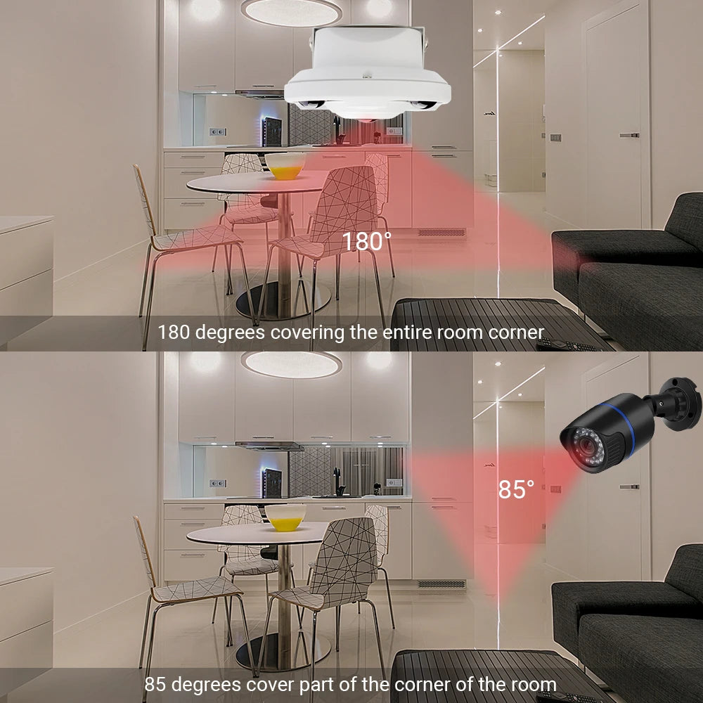 1.7MM Fish Eye Panoramic AHD Camera 5MP 1080P Optioanl High Resolution IR Nightvision IR Nightvision Home Surveillance Camera