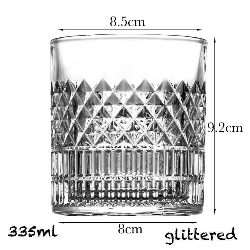 Whiskey Glass, Old Fashioned Rocks Glasses Tumblers, Glassware for Cocktail Scotch, Bourbon, Gin, Voldka, Brandy