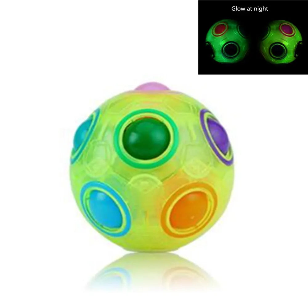 Rainbow Ball Puzzle Magic Cube Fidget Toy Football Luminous 3D Brain Teasers Anti Stress Relief Educational Game for Kid Adult
