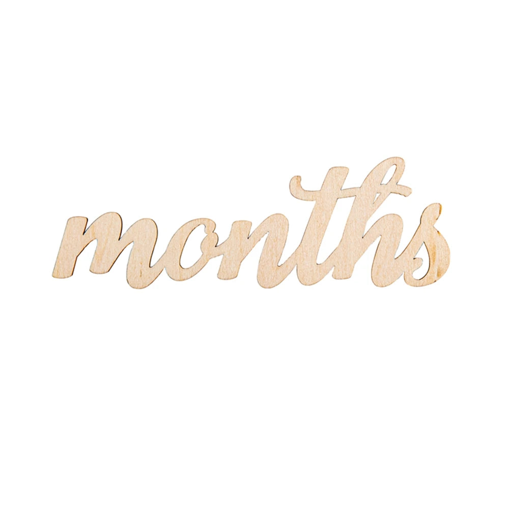 19pcs/lot Baby Milestone Number Monthly Memorial Cards Newborn Baby Wooden Engraved Age Photography Accessories Birthing Gift