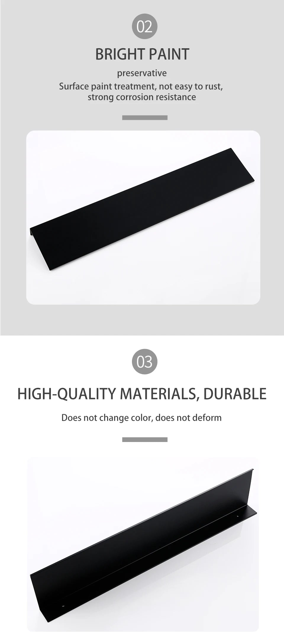 Black White Aluminum Alloy Wall-Mounted Kitchen Shower Room Bedroom Device Bathroom Accessories Organizer Shelf