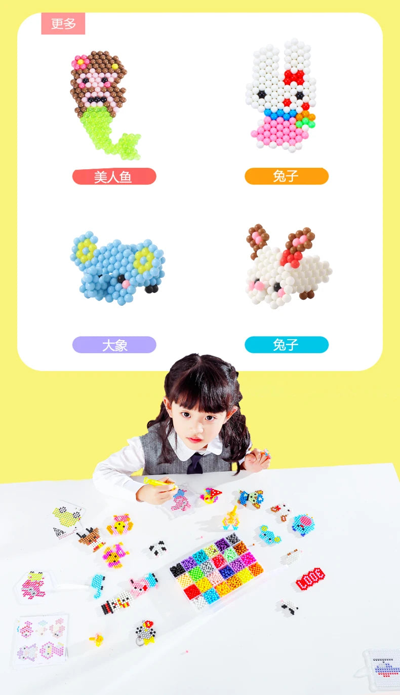 36 colors 5mm Set Refill Beads Puzzle Crystal DIY Water Spray magic Beads Set Ball Games 3D Handmade Magic Toys For Children