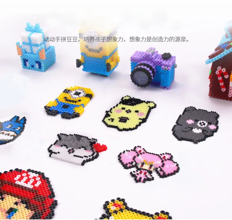 5mm Hama Beads Pegboard template Toy DIY perler tool PUPUKOU Beads Educational Tangram Jigsaw Puzzle Iron beads