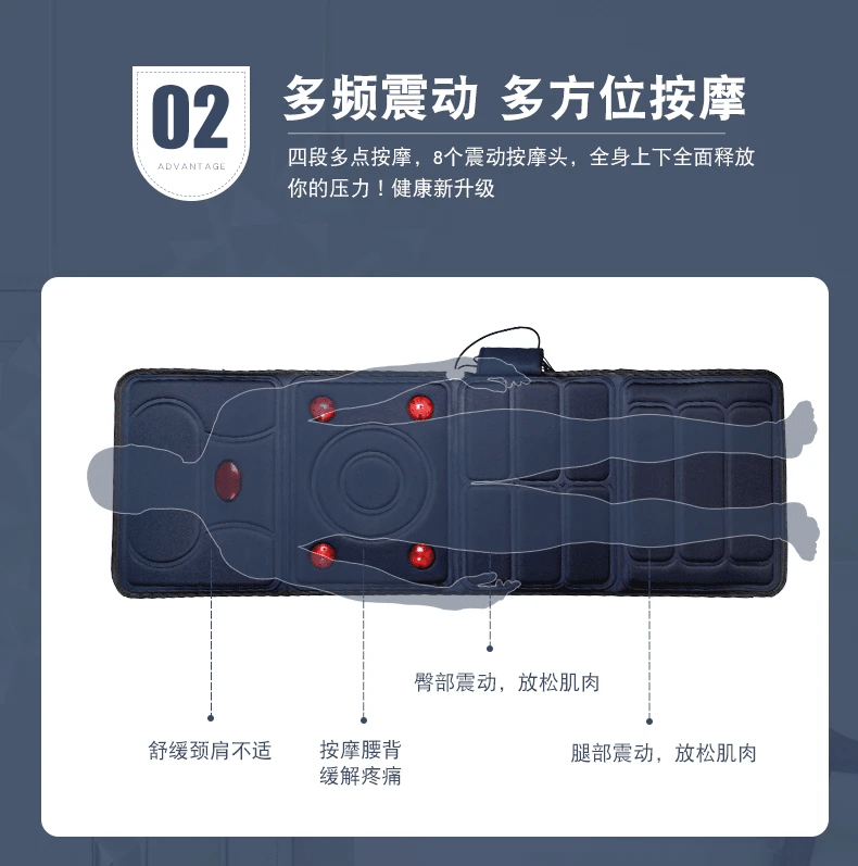 Body Massager Far Infrared Massage Pads Fatigue Vibration Mattress Cushion Health Care Equipment Body Massager