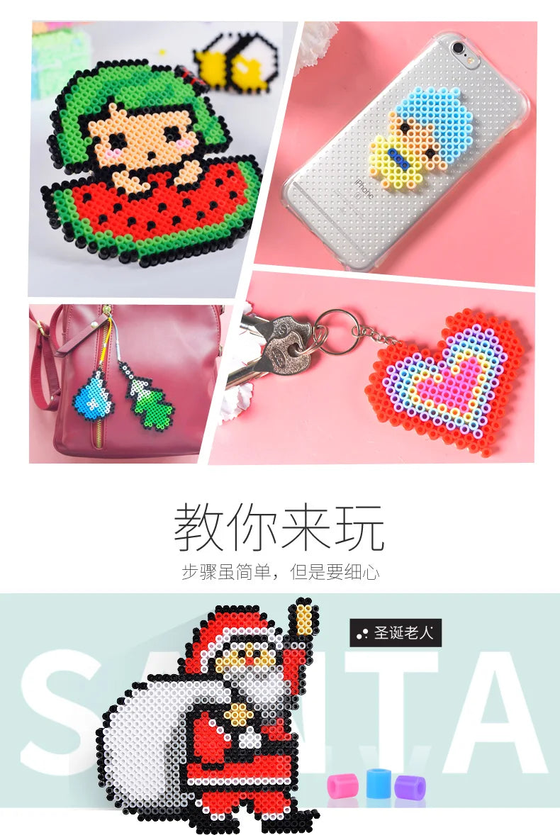 5mm Hama Beads Pegboard template Toy DIY perler tool PUPUKOU Beads Educational Tangram Jigsaw Puzzle Iron beads