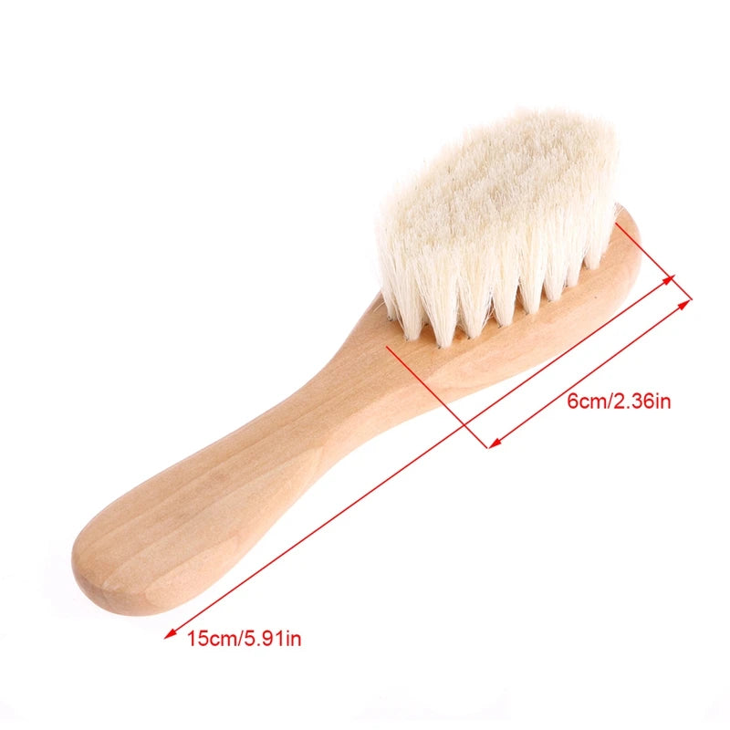 Wooden Handle Brush Baby Hairbrush Newborn Hair Infant Comb Head Massager