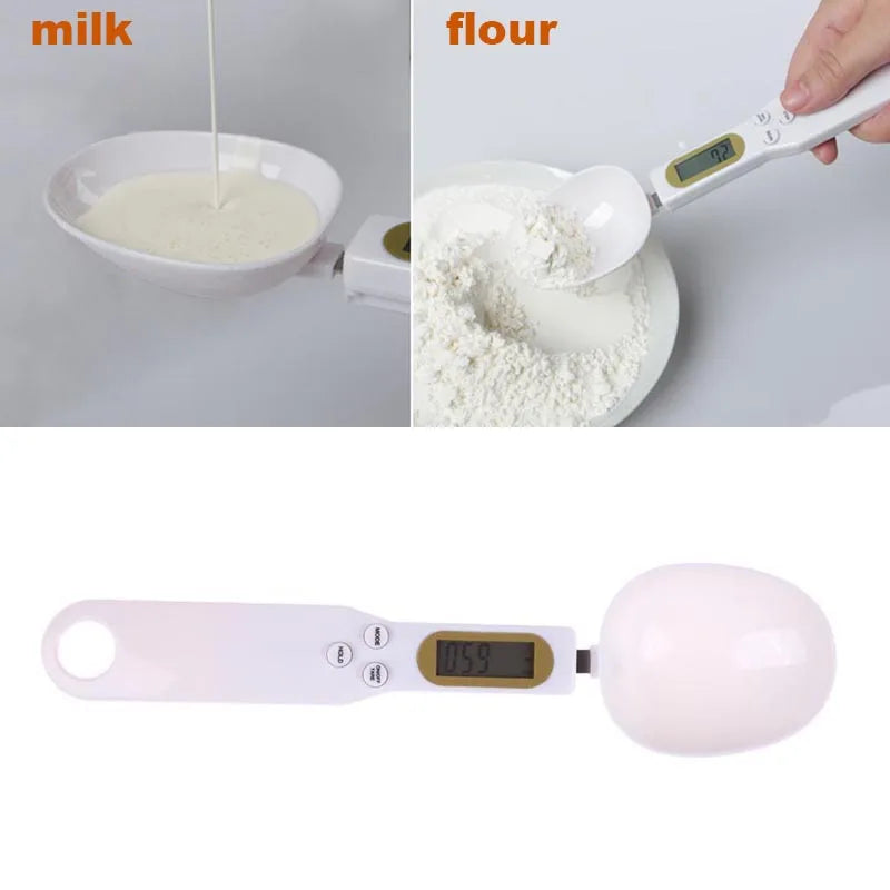 Mini Spoon Scale Digital Kitchen Scale Electronic LCD Food Scale 0.1-500g Weight Measuring Kitchen Tool for Milk Coffee